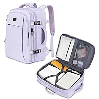 MATEIN Travel Backpack for Women, 50L Carry on Backpack for Airplanes with Wet Bag Expandable TSA Friendly Luggage Backpack Suitcase, Extra Large Sturdy Weekender Overnight Daypack Duffel Bag, Purple