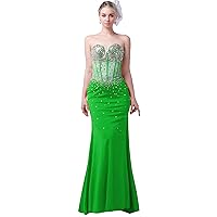 Mermaid Prom Dress Beaded Evening Gown Formal Party Maxi Dress