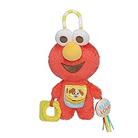 KIDS PREFERRED Sesame Street Elmo Activity Toy with Teething Rings, Crinkle Sounds, and On The Go Clip for Babies and Infants
