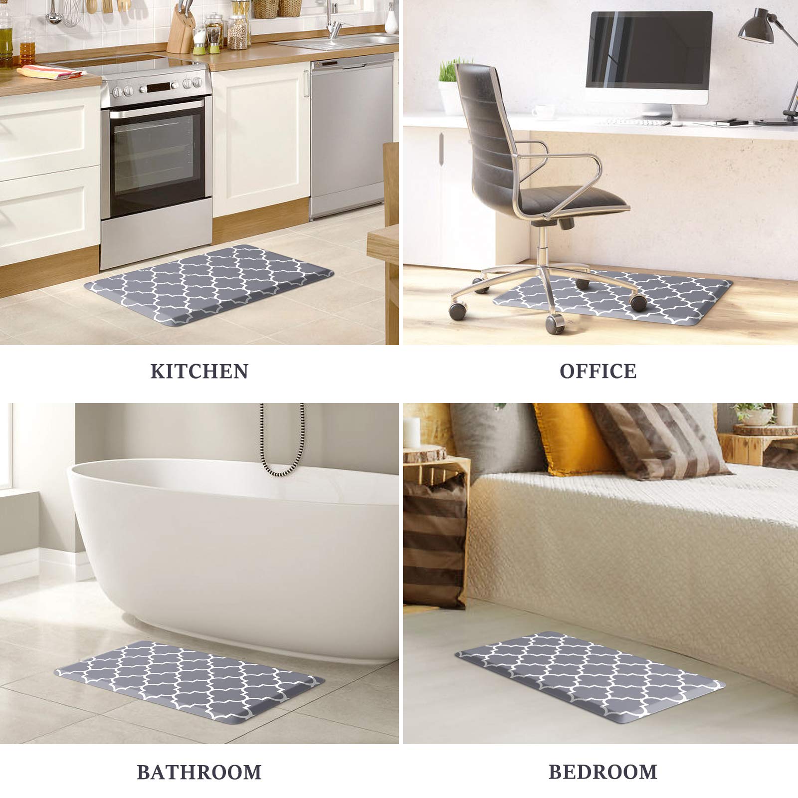 WISELIFE Kitchen Mat and Rugs Cushioned Anti-Fatigue,17.3