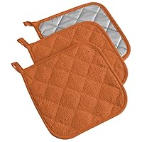 DII Basic Terry Collection Quilted 100% Cotton, Potholder, Spice, 3 Piece
