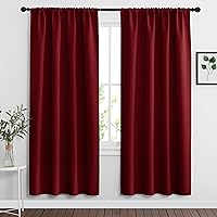 RYB HOME Red Curtains Blackout Window Covering Light Blocking UV Protection Draperies Window Treatments Shades for Babys' Room Nursery, 42 Wide by 72 Long, Burgundy Red, Set of 2