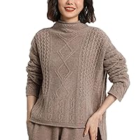 Autumn and Winter Women's 100% Cashmere Sweater Fashionable Casual Pullover Loose Large Size Thickened Knitted Sweater