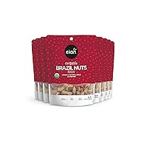 Elan Organic Raw Brazil Nuts, Whole Nuts, No Shell, Non-GMO, Vegan, Gluten-Free, Kosher, Healthy Snacks, 8 pack of 6.5 oz
