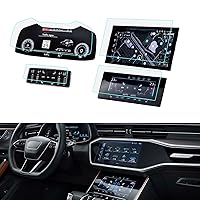 for 2023 2024 Audi A6 A7 Q7 Q8 Screen Protector Audi A6 A7 Q7 Q8 Accessories 2019-2024 Audi A6 A7 Screen Protector Tempered Glass 9H Anti-glare Q7 Q8 Touchscreen Protective Film Infotainment