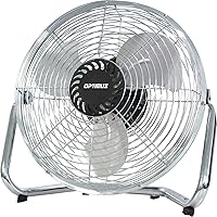 Optimus Industrial Grade 3-Speed High-Velocity Fan, 18 Inches, Chrome, F-4182