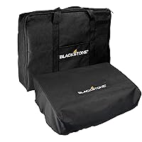 Blackstone Tabletop Griddle Cover & Carry Bag, 1722, Portable BBQ Grill Griddle Carry Bag & Cover for Travel - 600D Heavy Duty Weather Resistant Accessories, Black, 22 inch