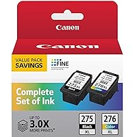 Canon PG-275 XL/CL-276 XL Value Pack, Compatible to PIXMA TS3520, TS3522 and TR4720 Printers