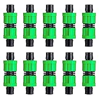 1/2 Inch Drip Irrigation Fittings - Perma Locked with Inner Barbed - 10 Pack Straight Shape Connectors for Drip Tape & Drip Tubing- Compatible with Tube Size (1/2