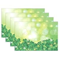 ALAZA St Patricks Day Shamrock Leaves Placemat Plate Holder Set of 1, Polyester Table Place Mats Protector for Kitchen Dining Room 12