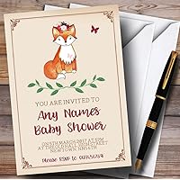 Cute Woodland Fox Invitations Baby Shower Invitations