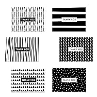 Modern Black And White Thank You Notes / 24 4 7/8