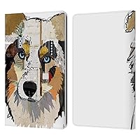 Officially Licensed Michel Keck Australian Shepherd Dogs 3 Leather Book Wallet Case Cover Compatible with Kindle Paperwhite 1/2 / 3