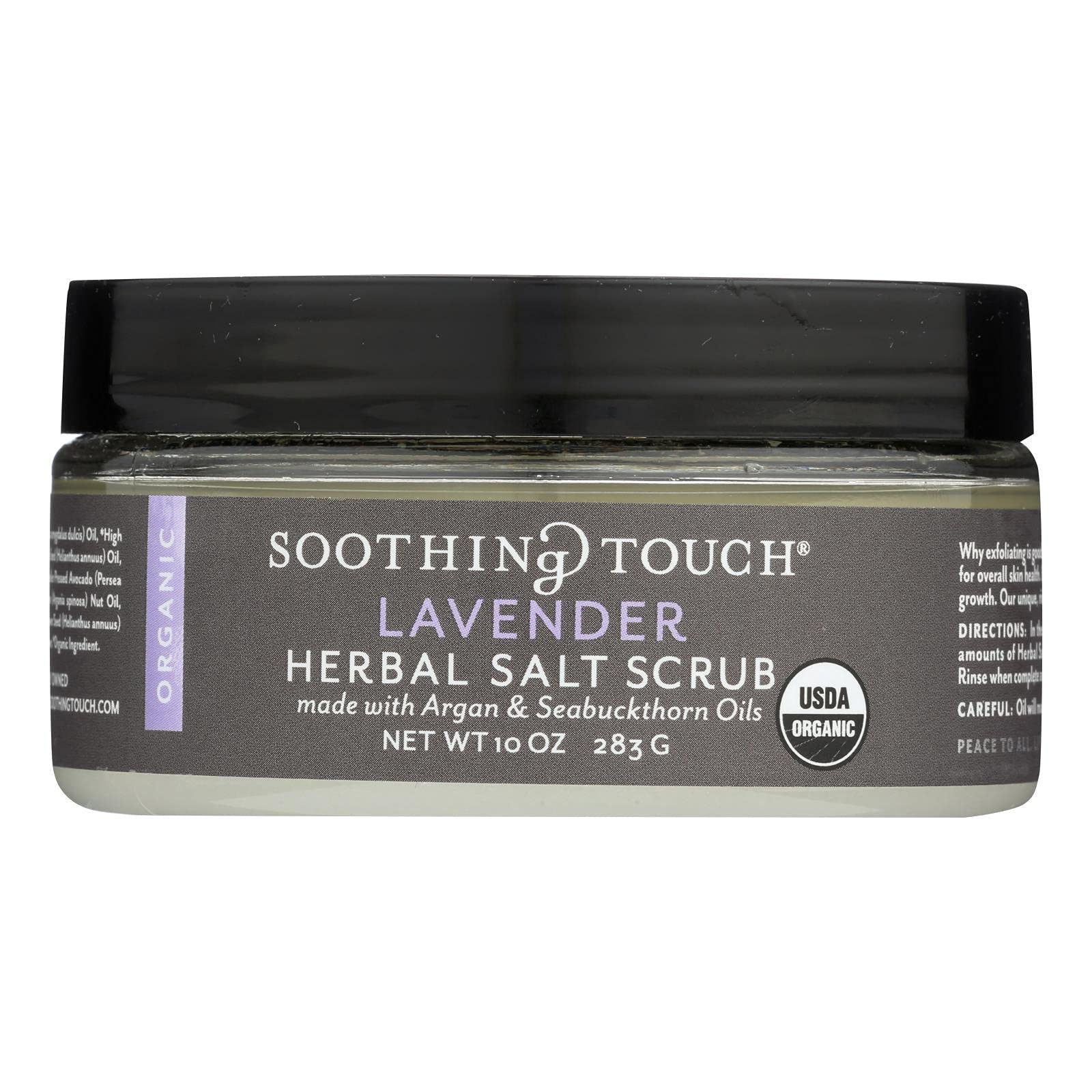 Soothing Touch Organic Herbal Salt Scrub Calming Lavender 10 Oz