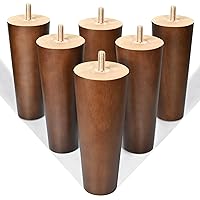 AORYVIC 6 inch Furniture Legs Wood Sofa Legs Set of 6 Couch Replacement Legs for Cabinet Vanity Ottoman Chair Dresser