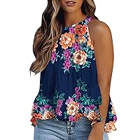 SNKSDGM Summer Tank Tops for Women Loose Cross Back V Neck Sleeveless Tops Casual with Side Shirring Flowy Tunic Blouses