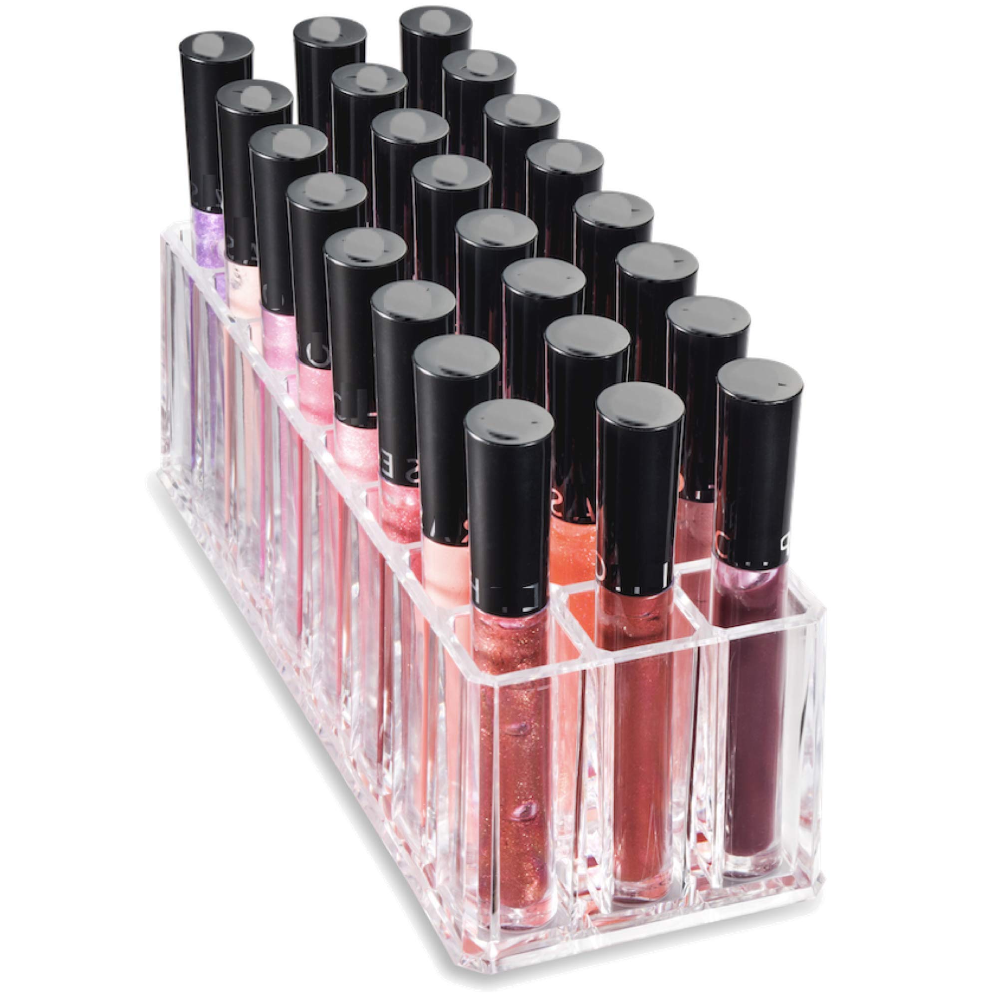 byAlegory Acrylic Lipstick & Acrylic Lip Gloss Organizer 48 Space Beauty Cosmetic Storage - Clear