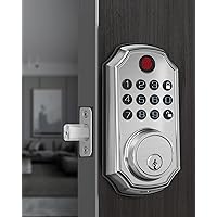 Smart Locks for Front Door, Keyless Entry Door Lock with Fingerprint, Keypad & Code Unlock, No App/Internet Needed, Auto Lock, Function Setting with Voice, Install in 90 Seconds, Low-Battery Alert