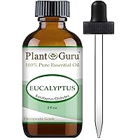 Eucalyptus Essential Oil 2 oz 100% Pure Undiluted Therapeutic Grade for Aromatherapy Diffuser, Sinus Relief, Allergies, Cough, Nasal and Chest Congestion