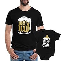 Brew Dad And Microbrew Baby Bodysuit, Gift For Newborn Black 2XL & Black 0-3