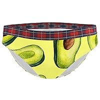 Avacado Fruit Prints Women Underwear Cotton Bikini Ladies Brief Panties, S