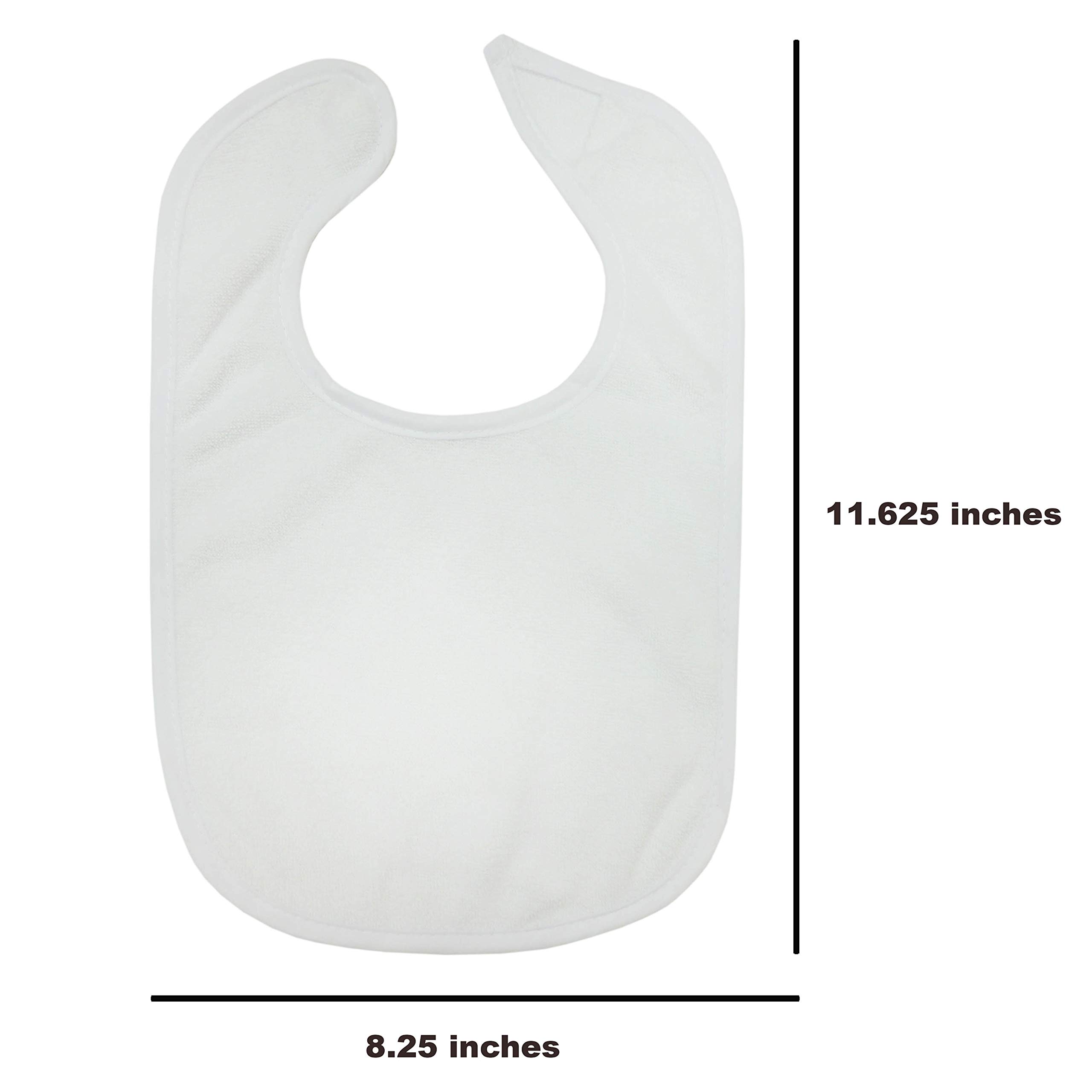 Neat Solutions 2-Ply Knit Terry Solid Color Feeder Bibs in White - 20 Pack