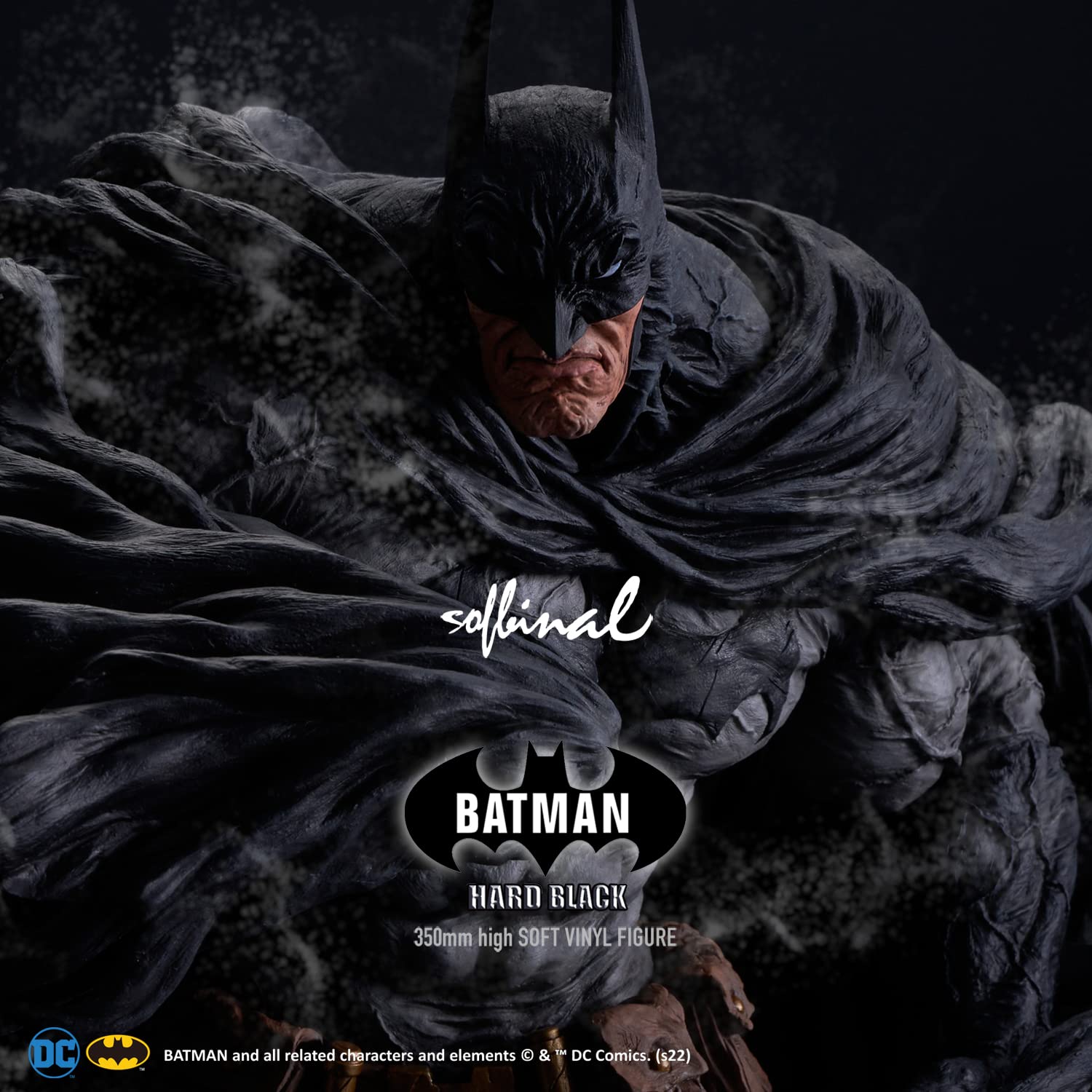Union Creative DC Comics: Batman (Hard Black) Sofbinal Vinyl Figure, Multicolor
