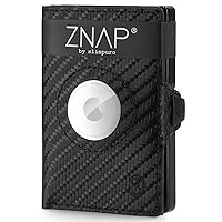 ZNAP AIR Minimalist Wallet for Apple AirTag Wallet Men & Woman | Premium Leather Wallet with AirTag Holder | Slim Wallet for Men with AirTag Holder | Wallet AirTag Holder for 12 Cards