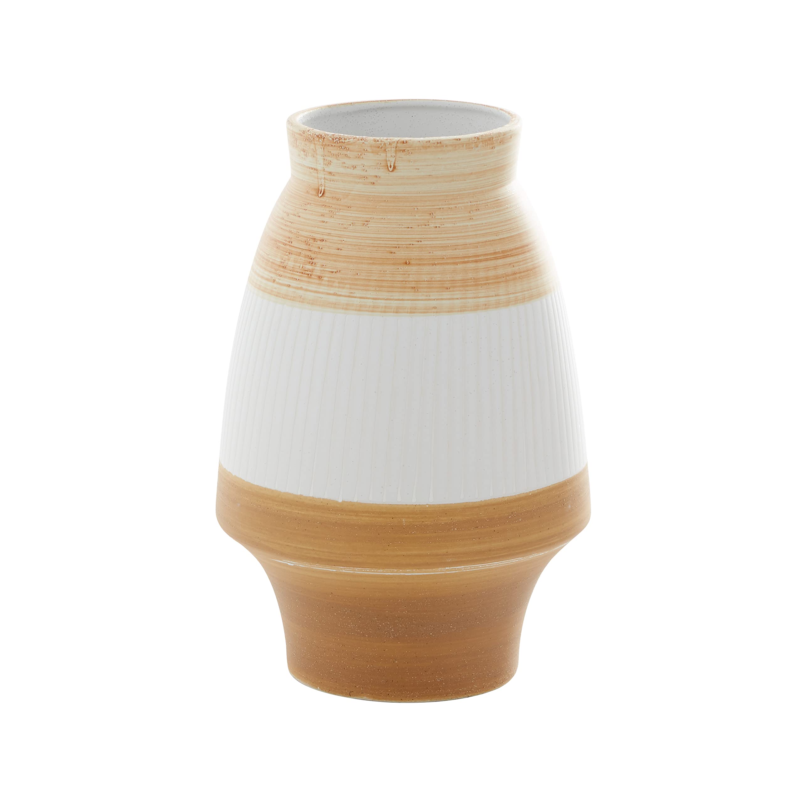 Deco 79 Ceramic Handmade Vase with Terracotta Accents, 9