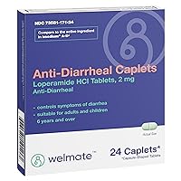 WELMATE Anti-Diarrheal Caplets | Loperamide HCL 2 mg | Diarrhea Symptom Relief | Upset Stomach Reliever | Anti-Gas | Anti Diarrhea Pills | Travel Essentials | Made in USA | 24 Count Blister Pack