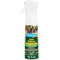 Farnam Dual Defense Insect Repellent for Horse and Rider, Fly Control, 12 Hour Long Lasting Protection, 10 Ounce Non-Aerosol Spray Bottle