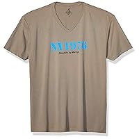 Ny1976 Graphic Printed Premium Tops Fitted Sueded Short Sleeve V-Neck T-Shirt