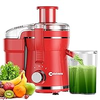 Juicer Machine Red, 500W Centrifugal Juicer Extractor with 3 Speed & Wide Mouth 3” Feed Chute for Fruit Vegetable, High Yield Juicer Included Cleaning Brush for Easy to Clean