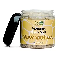 Very Vanilla Bath Salt for Detoxifying & Nourishing Skin - All-natural & Vegan Body Exfoliator - Bath Soak for Sensitive Skin - Perfect for Facial, Body & Foot Scrubbing