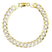 DECADENCE 14K Gold or Rhodium Plated Silver Diamond Cut Cuban Curb Chain For Men | 1mm-13mm Thick | Solid 925 Curb Italian Necklaces For Men