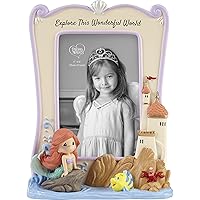 Precious Moments Disney Little Mermaid Picture Frame | Ariel Explore This Wonderful World Resin and Glass | 4”x 6” Photo | Disney Gifts & Decor