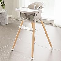 Fodoss 3-in-1 Wooden High Chair for Babies and Toddlers,Convertible Easy Clean Infant Highchair,Silla Modern Design para Comer De Bebe