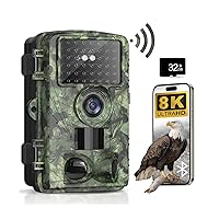 Trail Camera 8k 60MP WiFi Game Camera with No Glow Night Vision Motion Activated IP66 Waterproof, 98ft 130° Hunting Cam Cell Phone App for Outdoor Wildlife Deer Monitoring.