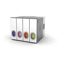 Atlantic Polypropylene Sleeve Disc Organizer - Stack & Lock, Categorize CDs in 4 Color-Coded Binders for 96 Discs Total in White, PN96635495