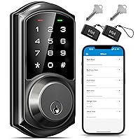 Veise Smart Deadbolt with App Control, Keyless Entry Smart Lock for Front Door, Electronic Digital Door Lock with Code, Easy Install, Matte Black