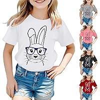 Toddler Baby Girl Boy Easter T-Shirt Bunny Print Short Sleeve T-Shirt Top Infant Baby Unisex Clothes