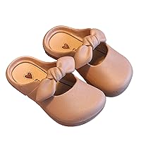Kids Girls Closed Toe Bowknot Slippers Casual Lightweight Shoes Outer Wear Slippers Small Girls Soft Bottom Shoes