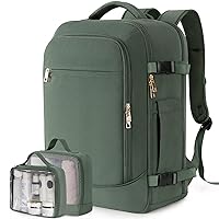 Carry on Backpack, Flight-approved Backpack for Traveling, 40L Personal Item Travel Backpack, Peacock Green