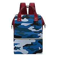 Navy Blue Camo Waterproof Mommy Bag Diaper Bag Backpack Multifunction Large Capacity Travel Bag