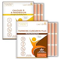 Turmeric Curcumin and Calcium Magnesium D Patch Bundle - Keep Moving Stay Strong - 30 Day Supply Each Pack - USA Made
