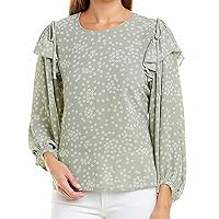 Vince Camuto Womens Flutter Pullover Blouse