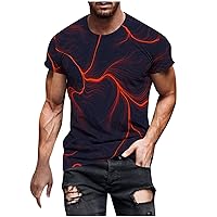 Men's Fashion Flame 3D Print T-Shirt Short Sleeve Novelty Graphic Tees Tops 3D Digital Printed Cool Athletic Shirts