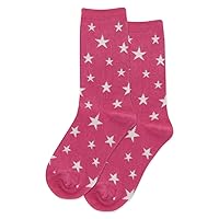 Hot Sox Glow In The Dark Stars Kids Socks, Magenta, 1 Pair, Medium/Large