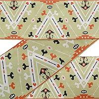 Beige Geometric Southwestern Printed Ribbon Trim 9 Yards Velvet Fabric Laces for Crafts Sewing Accessories 2 Inches