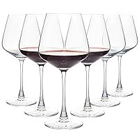 Red Wine Glasses Set of 6, 20 oz Large Burgundy Wine Glasses, Long Stem Wine Glasses for Wine Tasting, Perfect Ideal for Dinner Party, Wedding, Birthday